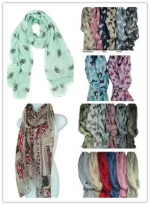 105 pieces Chiffon Lady Scarves multiple Designs for JOBLOT Wholesale - Imagen 1 de 2