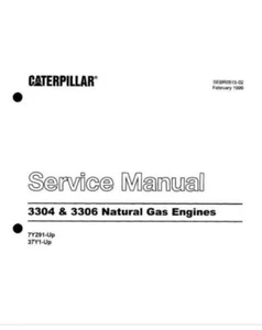 Manual de servicio de reparación para motores de gas natural Caterpillar Cat 3304 y 3306. - Imagen 1 de 1