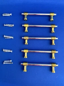 Silver and Gold tone Draw, Kitchen Cabinets 5" Handles Pulls - Picture 1 of 8