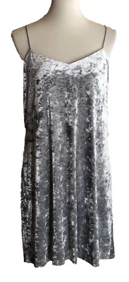 Vestido de terciopelo plateado aplastado CeCe by Cynthia Steffe para mujer Mia talla 10  Foto 1 de 4