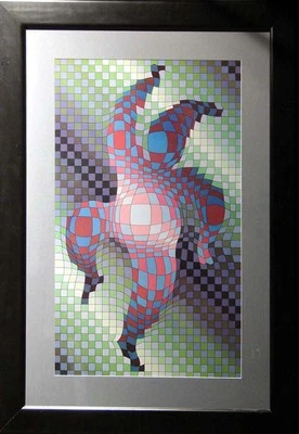 Litografía offset Victor Vasarely sin título CON MARCO PERSONALIZADO Enviar una oferta. Foto 1 de 3