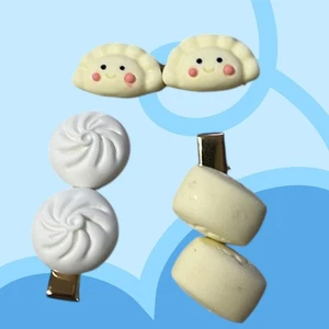 Set of 3 Super Cute Buns Dimsum Dumpling Barrettes - Picture 1 of 3