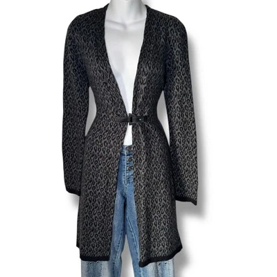 Cárdigan Peck & Peck Estampado Animal Mujer Medio Largo Frente Abierto Ligero Acogedor Foto 1 de 4