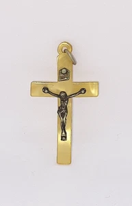 Französischer, antiker religiöser Anhänger - Kruzifix, Jesus Christus, Kreuz, Medaille - - Bild 1 von 2