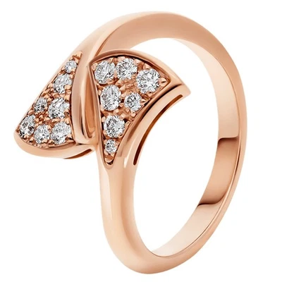 Anillo Bulgari Divas Dream Oro Rosa 18k Conjunto Con Diamantes Pavé 0.17ct Talla 53 Foto 1 de 4
