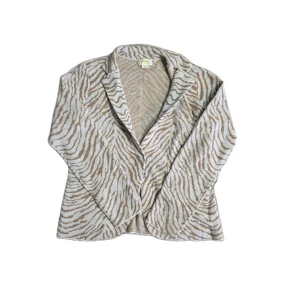 Maeve Anthropologie Cardigan Sweater Blazer Women Small Sasha Snap Zebra Print - Image 1 of 2