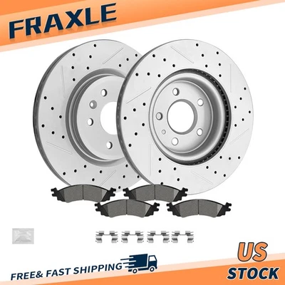 Rotores de freno delanteros perforados de 12,8" + pastillas de cerámica para Ford Taurus SHO 2010 2011 2012 Foto 1 de 4