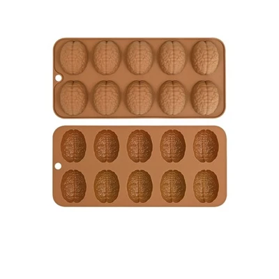 2Pcs Brains Silicone Molds Fondant Chocolate Molds NonStick Mousses Cake Molds - Image 1 of 4