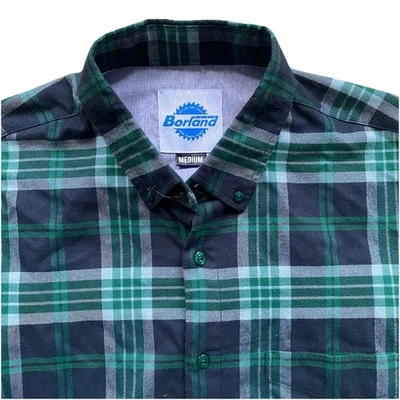 Rsvlts Borland Flannel Ned Flanders Medium Green Plaid Shirt - Image 1 of 4