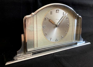 Original Vintage KIENZLE - DESK CLOCK - CHROME - ART DECO - DESIGN - 1930s - Picture 1 of 19