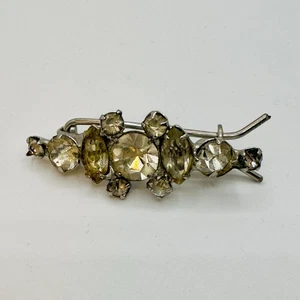 Fermaglio per capelli vintage strass tono argento - Foto 1 di 4