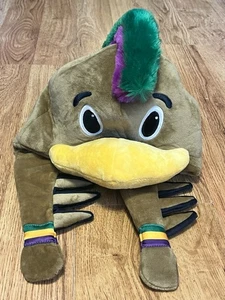 New Orleans Pelicans Mardi Gras Plush Pierre Pelican Mascot Hat NBA Limited Ed. - Picture 1 of 5