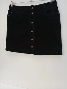 M&S Fine Corduroy Mini Skirt with Stretch size UK 12 Button Front 5 Pocket L 18" - Picture 1 of 21