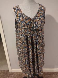 Sonoma Floral Dress Women Sz L Sleeveless Pin Pleating Flowy - Picture 1 of 7