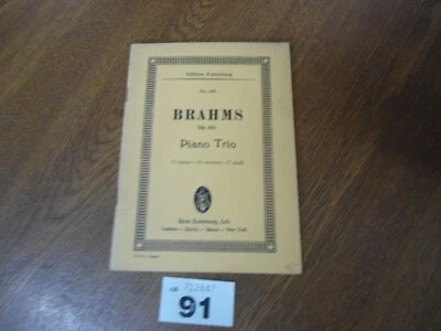 No.248 BRAHMS Piano Trio  Op.101  in C minor - Edition EULENBURG Music Score - Image 1 of 4