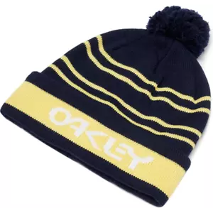 OAKLEY B1B LOGO BEANIE BOBBLE HAT GENUINE OFFICIAL FATHOM STRIPED YELLOW / BLUE - Picture 1 of 1