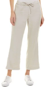 NYDJ Jamie Linen Blend Relaxed Ankle Flared Pants Stone NWT $114 - Picture 1 of 2