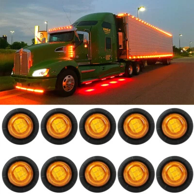 Luz marcadora LED redonda de 3/4" 10 piezas/20 piezas para Kenworth W900L T800 T700 T660 T680 Foto 1 de 4