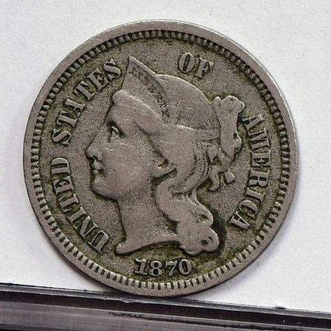 1870 Three Cent Nickel 3CN - VG (49245-L) Cover