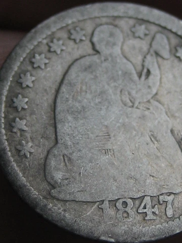 1847 Seated Liberty Half Dime- Philadelphia, Good/VG Details Cover