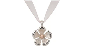 Joseph Esposito Sterlingsilber & 14K Gold Blume Anhänger Halskette NEU - Bild 1 von 7