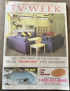 Hartford Courant TV Week 7/2/ 2000 Big Brother - Picture 1 of 1