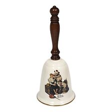 Norman Rockwell 1980 Gorham Fine China Clown Bell First Edition Wooden Handle
