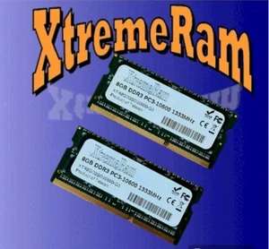 XtremeRam 16GB (2x 8GB) Kit DDR3 PC3-10600 1333 MHz Laptop SODIMM MEMORY RAM - Picture 1 of 5