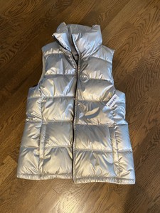 old navy metallic puffer