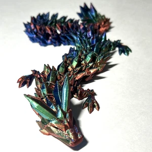 3D Printed. 12" Chinese Green Multi Dragon. Articulated Flexi Toy. Great Gift - Afbeelding 1 van 6