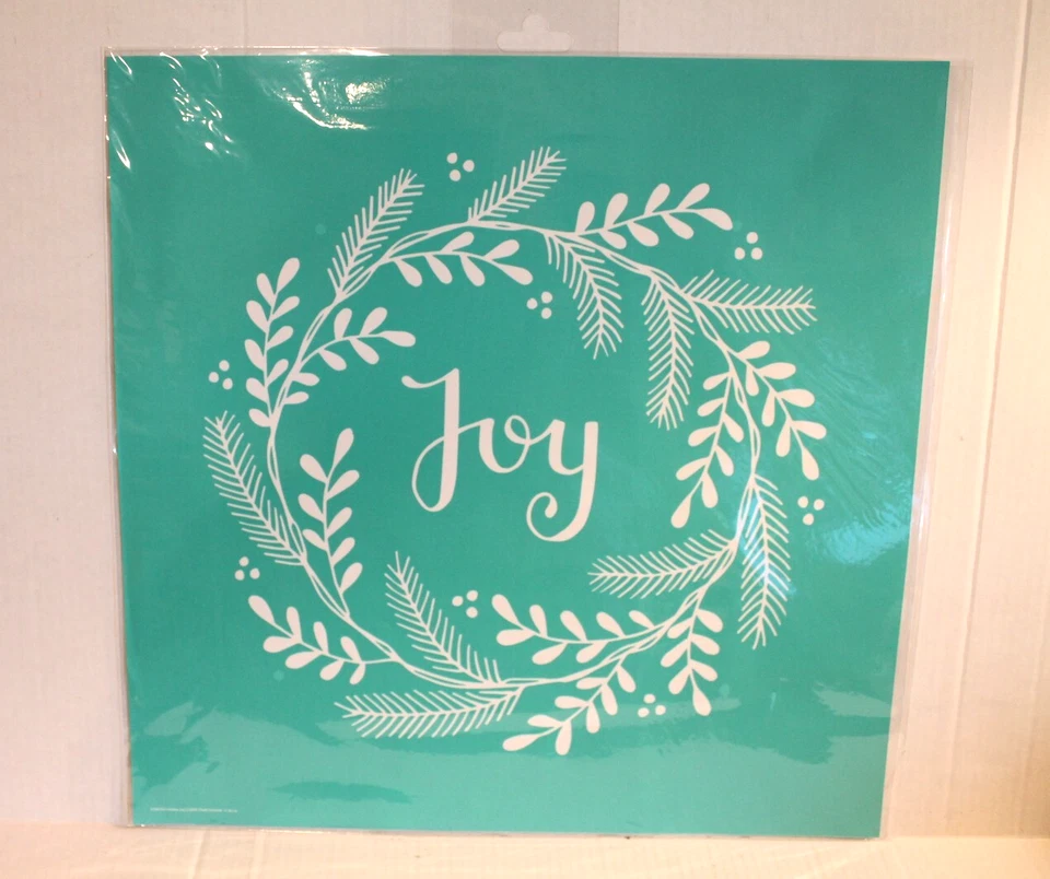 Holiday Joy Chalk Couture Transfer - Plantilla de corona de Navidad de 18" x 18" NUEVO Foto 1 de 1