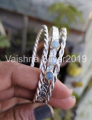 3 шт. Браслеты, 925 Серебряный опал браслеты драгоценных камней браслет мульти дизайн браслет G7 - Изображение 1 из 4