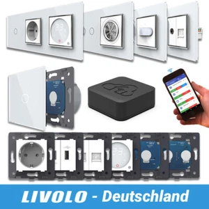 LIVOLO SmartHome Touch Funk Lichtschalter Steckdosen Wechselschalter Weiß Chrom - Bild 1 von 276