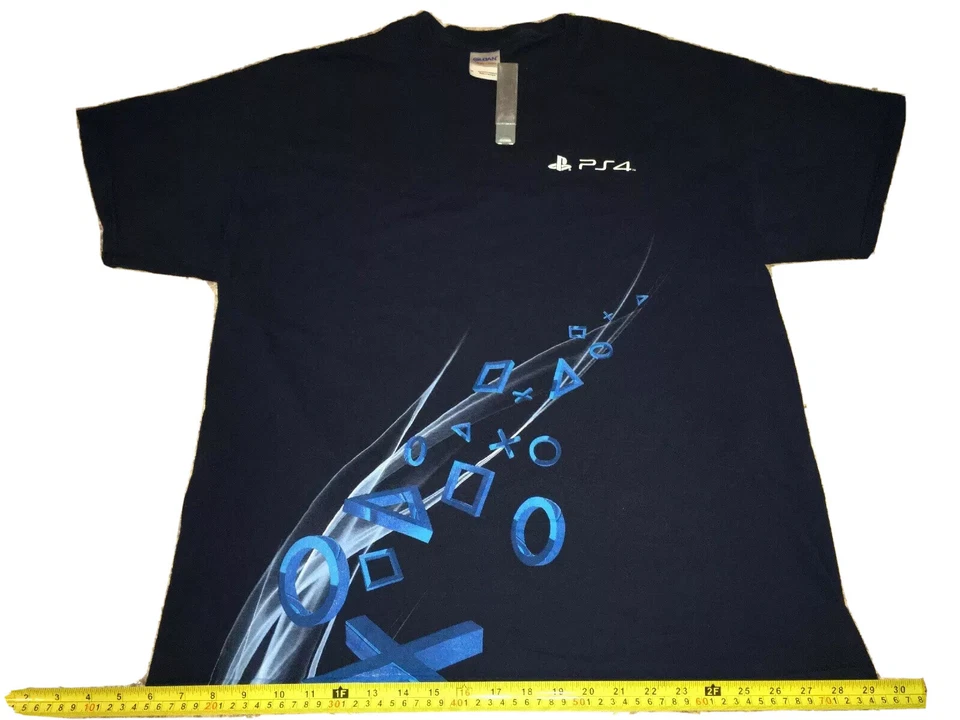 罕见复古 T 恤 Playstation 4 PS4 PS5 XL 2013 仅索尼促销衬衫 — 第 1/4 张图片