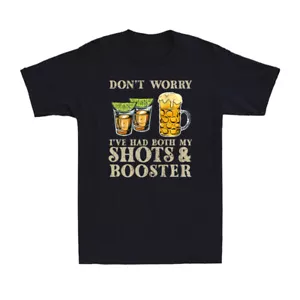 Don't Worry I've Had Both My Shots And Booster Funny Vaccine Joke Men's T-Shirt - Picture 1 of 6