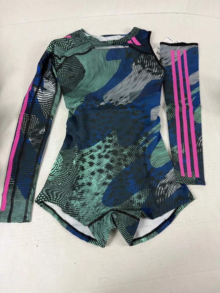 Women's Adidas Leotard 2023 Pro Elite Team w Sleeve Speedsuit HR5622 Size S