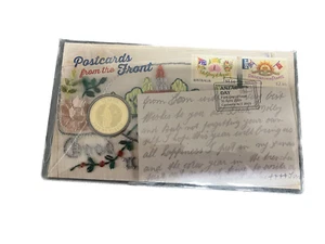 (680) 27-3-25 - Postcard from the Front (ANZAC 2025) PNC (stamp & coin) - Picture 1 of 3