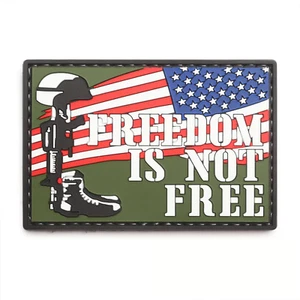 Paquete de 2 parches morales 5ive Star Gear: Freedom Is Not Free / American Flag - Imagen 1 de 2