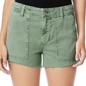 Joe's Jeans Women's Seagrass Denim Pockets Cut Hem Workwear Shorts Size 29 - Picture 1 of 7