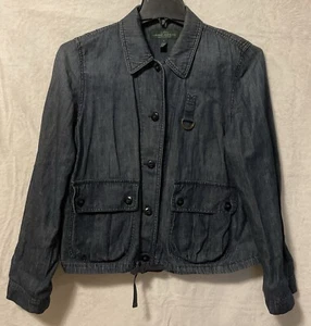 LRL Ralph Lauren Damen Large Jeanshemd Kordelzugverschluss Langarm - Bild 1 von 9