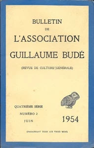 BULLETIN DES VEREINS GUILLAUME BUDE. 4. Serie. Nummer 2. Juni 1954 . - Bild 1 von 1