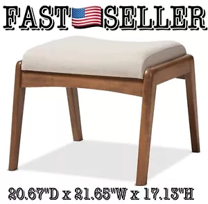 Baxton Studio Roxy Ottoman Light Beige 20.67” x 21.65” x 17.13” - New! - Picture 1 of 6