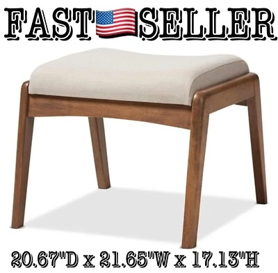 Baxton Studio Roxy Ottoman Light Beige 20.67” x 21.65” x 17.13” - New! - Image 1 of 4