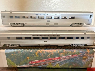 SANTA FE PARLOR PASSENGER 2 Car Set RIBBED SIDE - MTH HO Scale - NEW OOP - Image 1 of 4