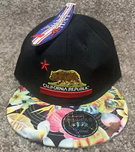 California Republic Baseball Cap Snapback Adjustable Hat Cali Hip Hop Flat Men - Picture 1 of 6