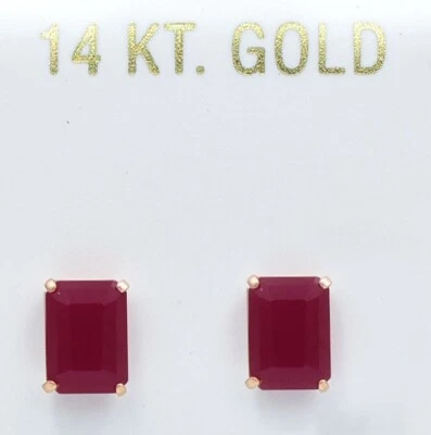 GENUINE 2.46 Cts RUBY STUD EARRINGS 14K ROSE GOLD - Free Appraisal Service - Image 1 of 4