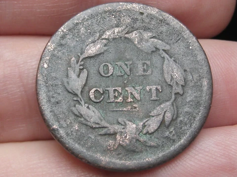 1837-1839 Large Cent Penny- Head of 1838, Beaded Cords Cover