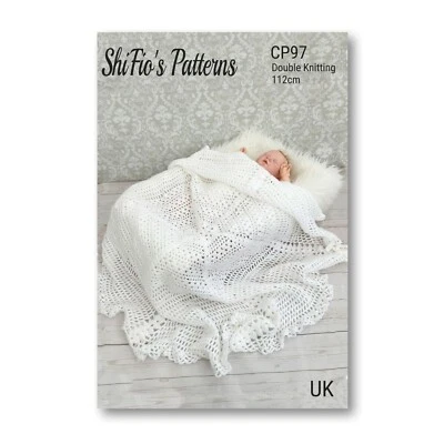 Crochet Pattern for Beautiful Babies  Christening Shawl - CP97 - Image 1 of 4
