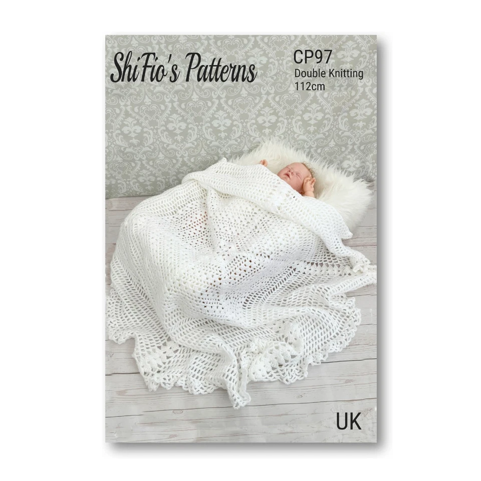 Crochet Pattern for Beautiful Babies  Christening Shawl - CP97 - Image 1 of 4