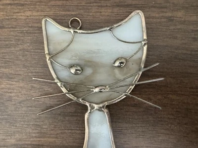 "Vitral vintage atrapasol gato gatito arte con plomo ventana colgante 6""" Foto 1 de 4